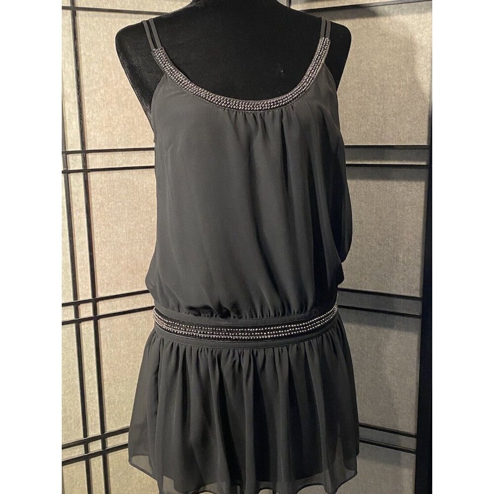 Guess Beaded Dressy Tank Beaded Size 3 Jet Black